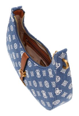 GUESS shoulder bag Kuba Top Zip Shoulder Bag Denim Logo