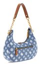 GUESS Kuba Top Zip Shoulder Bag Denim Logo GUESS Kuba Top Zip Shoulder Bag Denim Logo