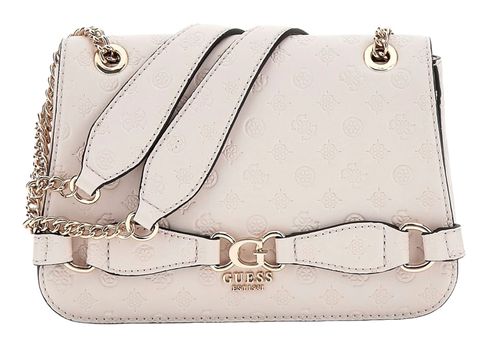 GUESS Arlena Logo Convertible Xbody Flap Taupe Logo