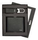 BOSS Gift Set 4 CC Wallet / Keyring Black