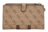 GUESS Noreen SLG Double Zip Organizer Latte Logo / Brown GUESS Noreen SLG Double Zip Organizer Latte Logo / Brown