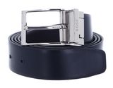 BOSS Ofede-P Or35 sp Leather Belt W115 Black / Navy - shortenable BOSS Ofede-P Or35 sp Leather Belt W115 Black / Navy - shortenable