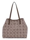 GUESS Vikky II Tote Bag Brown Multi Logo GUESS Vikky II Tote Bag Brown Multi Logo