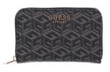 GUESS Laurel SLG Zip Around Wallet Charcoal Logo