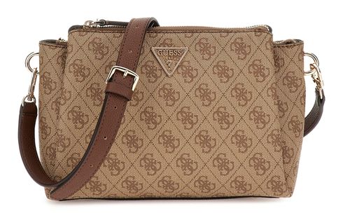 GUESS Noelle Tri Compartment Crossbody Latte Logo / Brown