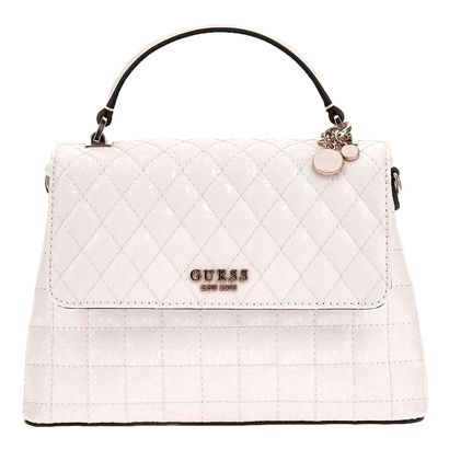 GUESS Yarmilla Top Handle Flap Bag White