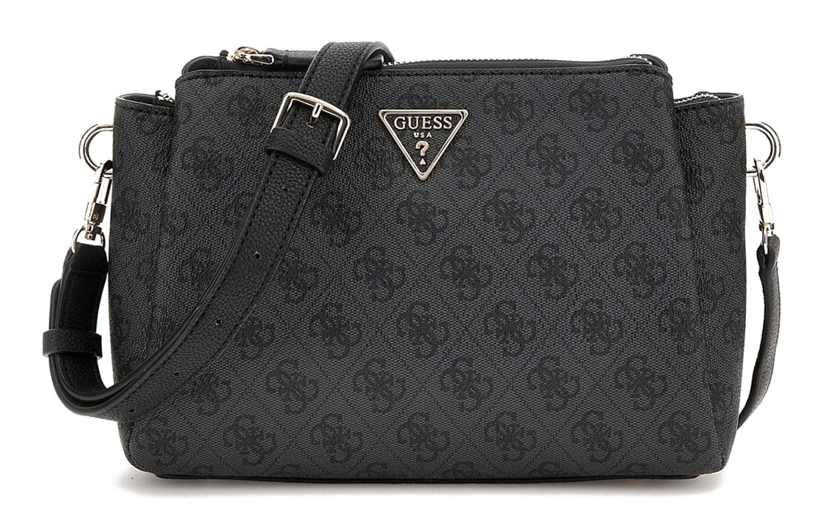 GUESS Noelle Tri Compartment Crossbody Coal Logo | Buy bags, purses ...