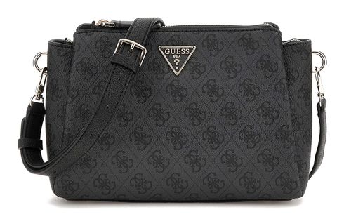 GUESS Noelle Tri Compartment Crossbody Coal Logo