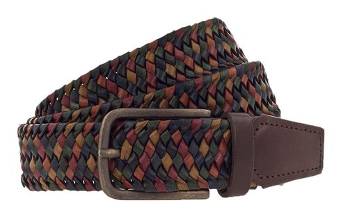 Vanzetti Braided Leather Belt W100 Multicolour