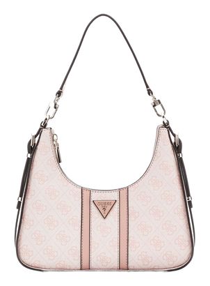 GUESS Noreen Top Zip Shoulder Bag Dusty Rose Logo