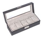 Sacher Carvon Uhrenbox für 5 Uhren Black Sacher Carvon Uhrenbox für 5 Uhren Black