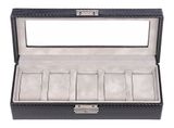 Sacher Carvon Uhrenbox für 5 Uhren Black Sacher Carvon Uhrenbox für 5 Uhren Black