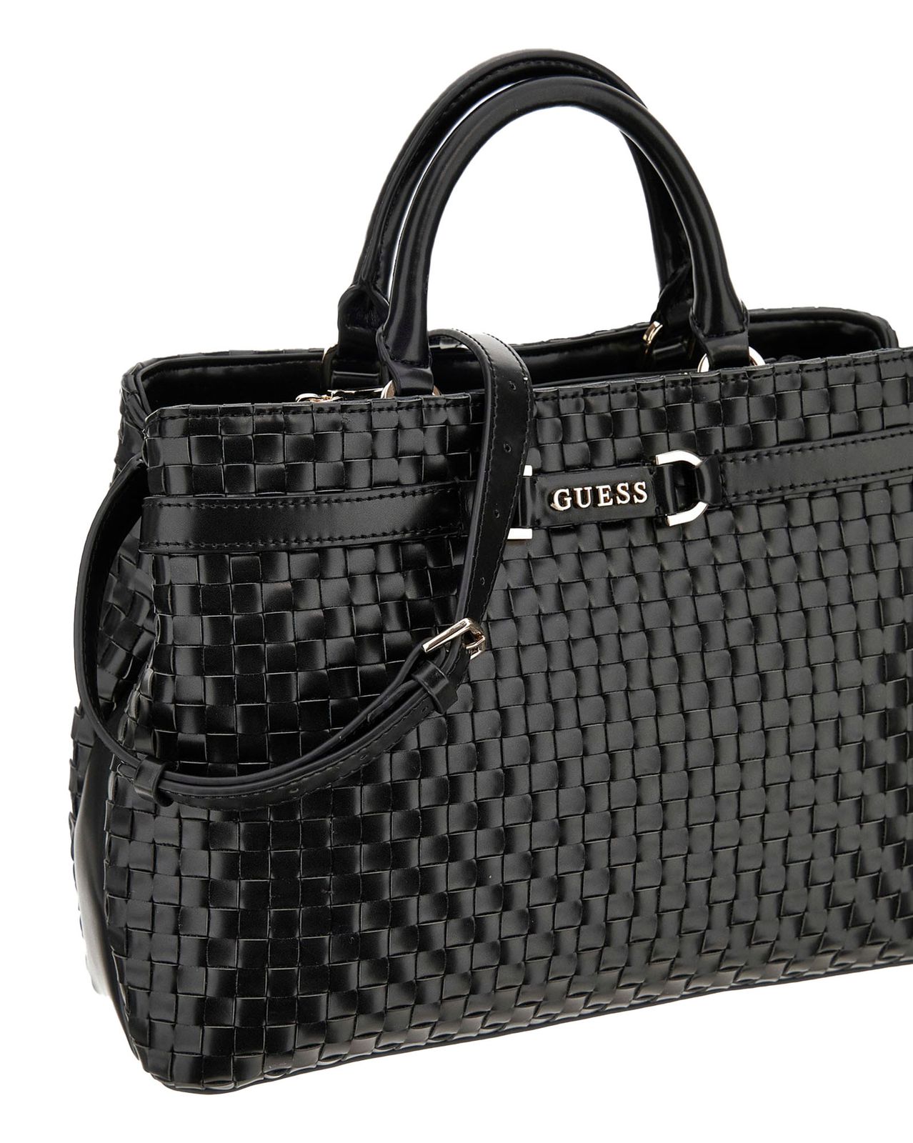 GUESS Women's Majka Python PU Crossbody Flap Bag - Adjustable Strap, Gold Hardware