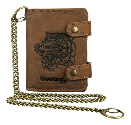 GreenLand Nature Montenegro RFID Wallet With Chain Tiger