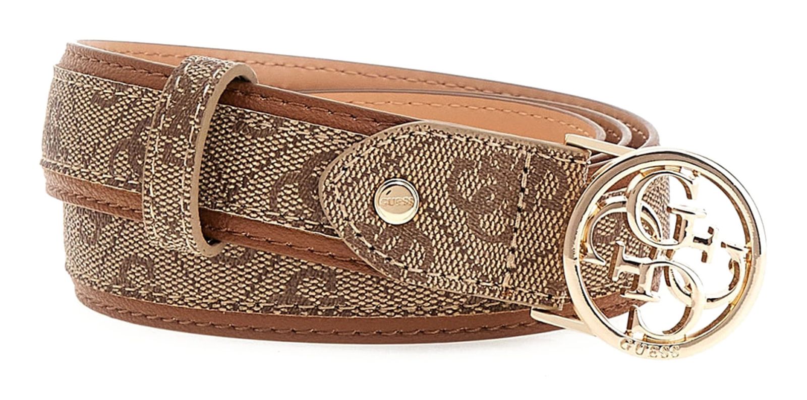 Cintura GUESS Jena Reversibile E Accorciabile, Bianco Multicolore, Larghezza 85 (80-90 Cm), Fibbia Metallo