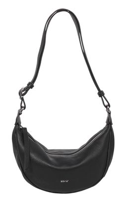 abro Leather Dalia Hobo Bag Black / Nickel