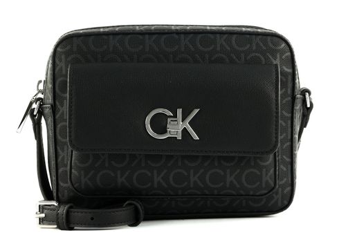 Calvin Klein Re-Lock Camera Bag Mono Black Monogram Pu