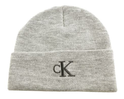 Calvin Klein Monogram Embro Beanie Grey Heather