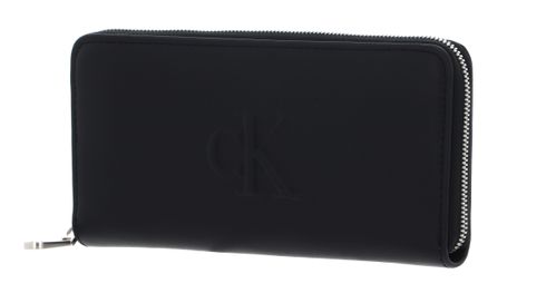 Calvin Klein CKJ Sculpted Zip Around Deboss Wallet Black