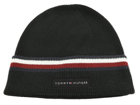 TOMMY HILFIGER TH Corp Love Solid Stripe Beanie Black