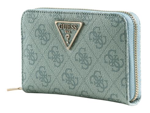 GUESS Laurel SLG Medium Zip Around Wallet Light Blue Logo