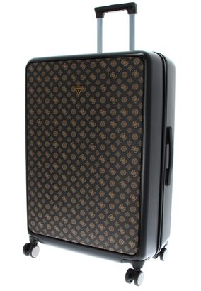 GUESS Verona Spinner Trolley L Dark Brown / Ochre