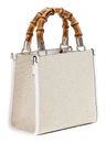 GUESS Kerima Bamboo 2 Compartment Mini Tote Natural / Dove Logo
