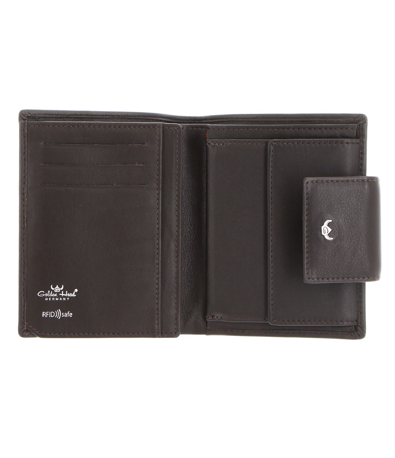 Golden Head Dublin RFID Protect Kombischeintasche mit Riegel 1238 Braun Golden Head Dublin RFID Protect Kombischeintasche mit Riegel 1238 Braun
