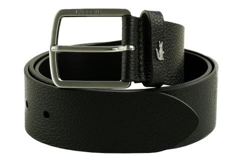 LACOSTE Grained Leather Belt 40 MM W100 Noir