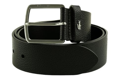 LACOSTE Grained Leather Belt 40 MM W130 Noir
