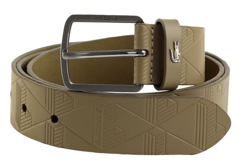 LACOSTE Monogramme Embossed Belt W125 Roasted Cashew