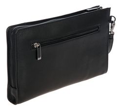 ショルダーバッグ・ポシェット Black Midnight Workmanship Mirror Clutch Black calfskin clutch bag, 