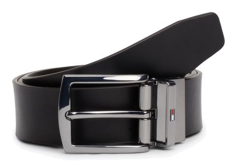 TOMMY HILFIGER Denton Leather Belt W105 Testi Di Moro / Black - shortenable