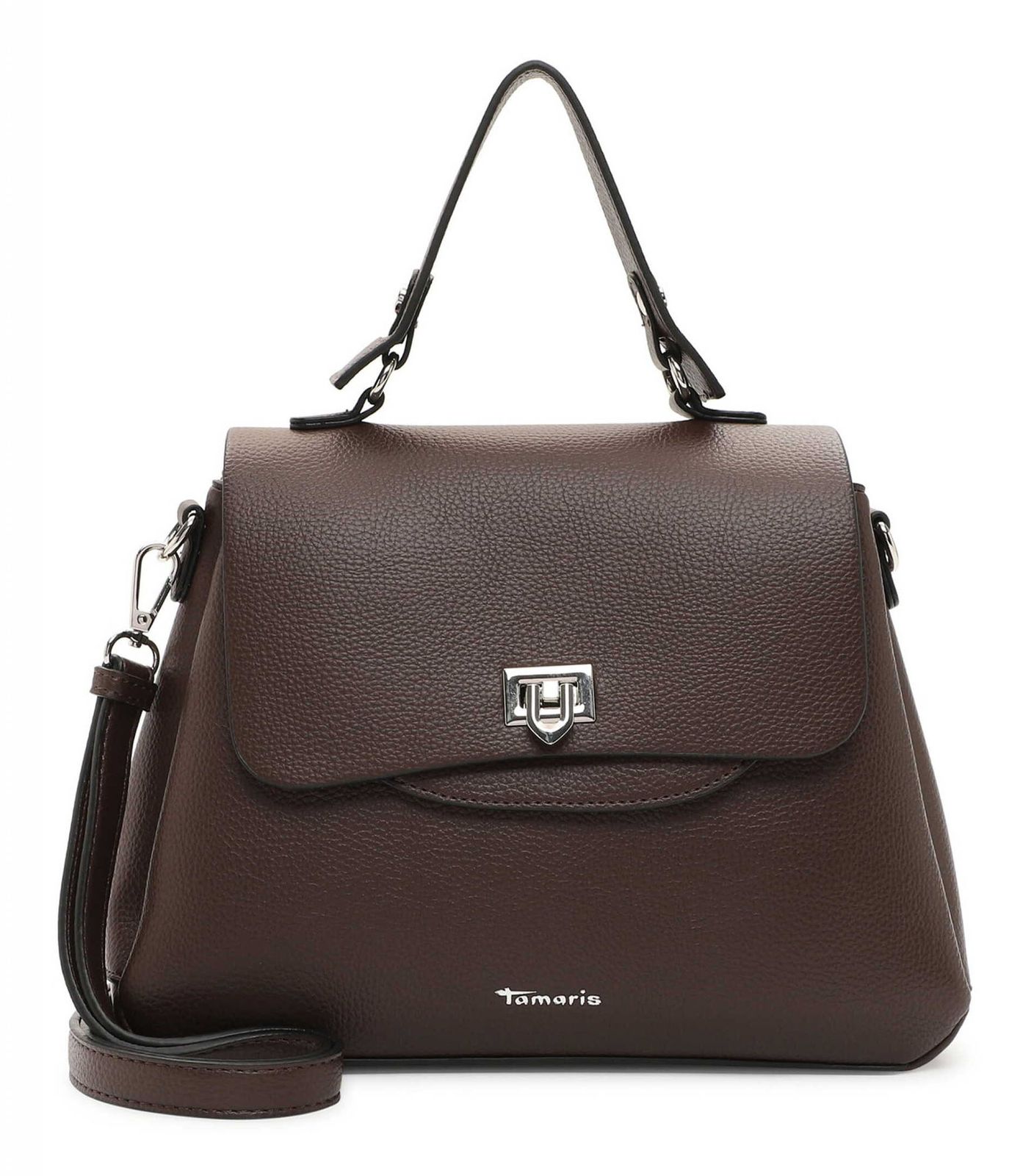 Tamaris Borsa A Tracolla Khema Hobo In Similpelle Marrone: 25x24 Cm, Con Tasca Posteriore E Porta Cellulare