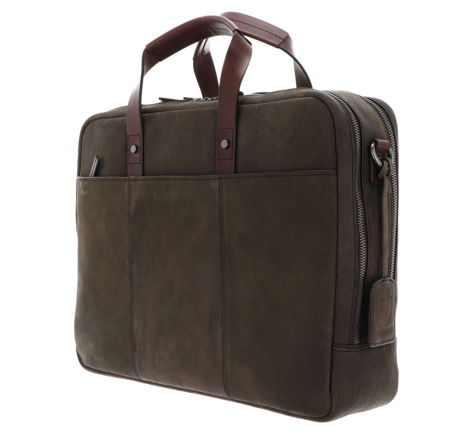 LEONHARD HEYDEN Hudson Zip Briefcase 2 Compartment Brown LEONHARD HEYDEN Hudson Zip Briefcase 2 Compartment Brown
