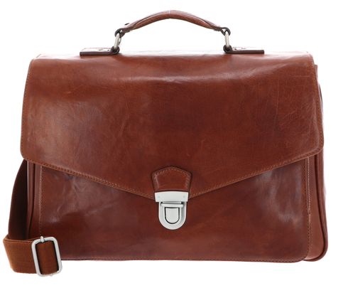 LEONHARD HEYDEN Austin Briefcase 2 Compartment M Cognac