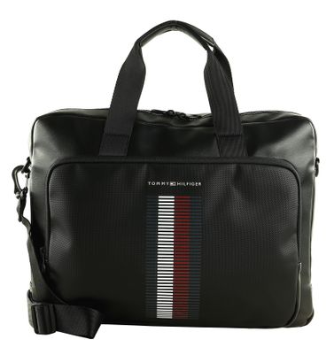 TOMMY HILFIGER TH Foundation Pique Computer Bag Black