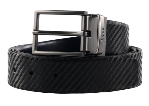 BOSS Otano-CF Sr35 sp Leather Belt W80 Black / Navy - shortenable