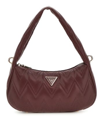 GUESS Eda Top Zip Shoulder Bag Burgundy