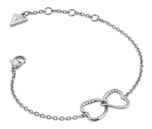 GUESS Mon Amour Two Hearts Bracelet S Rhodium