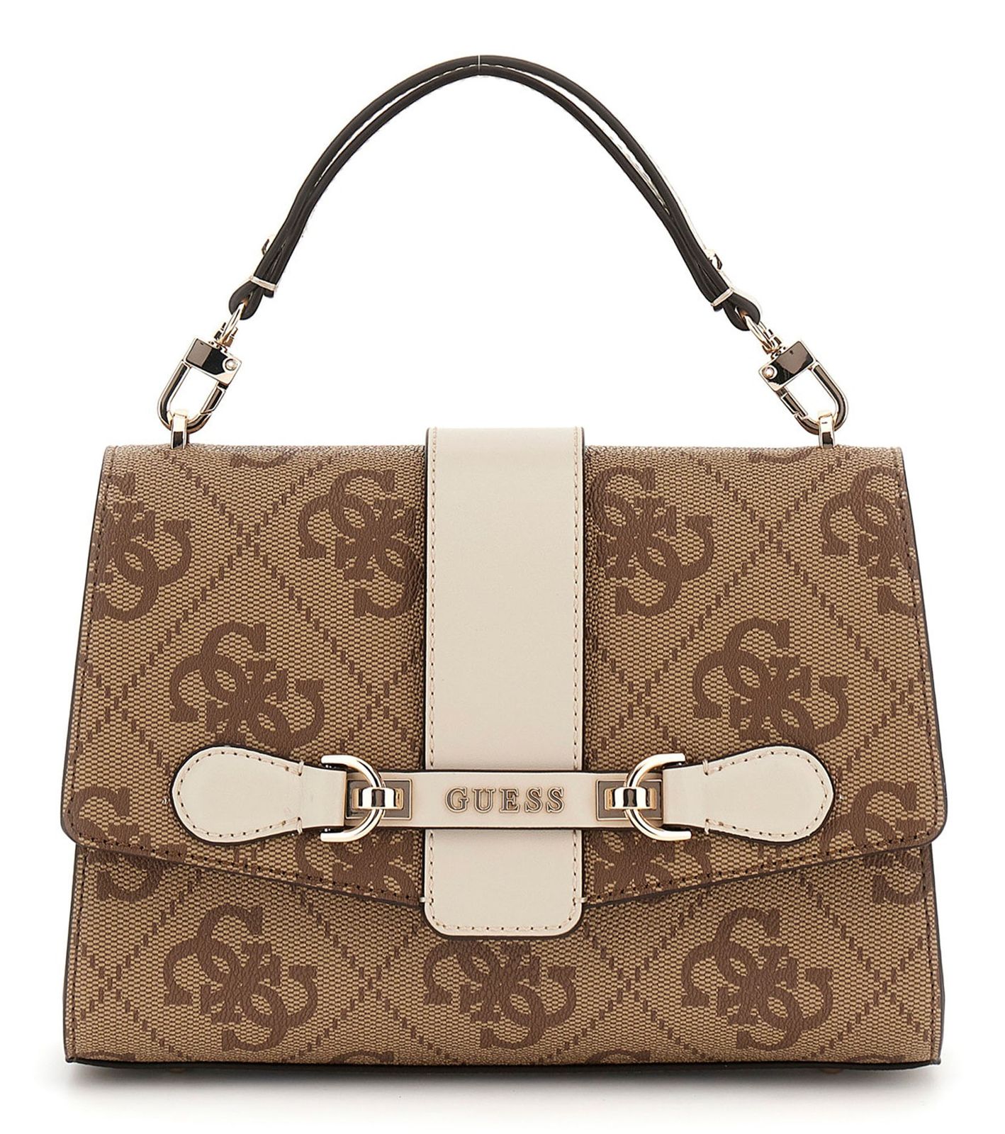 GUESS Damen Larisha Umhängetasche - 3-Fach Mit Logo In Latte