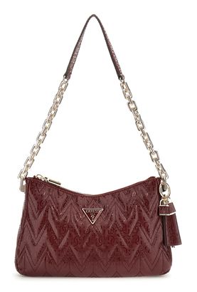 GUESS Adelard Top Zip Shoulder Bag Burgundy