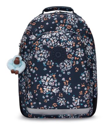 kipling Back To School Print Class Room Large Backpack L Flower Field