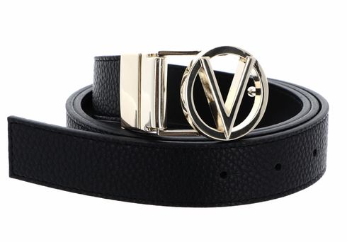 VALENTINO Roof Plaque Buckle Belt W115 Nero / Oro - kürzbar