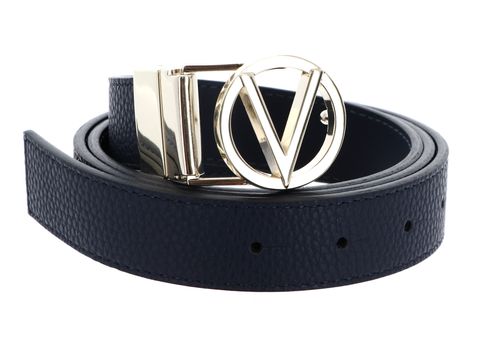 VALENTINO Roof Plaque Buckle Belt W115 Blu / Oro - kürzbar