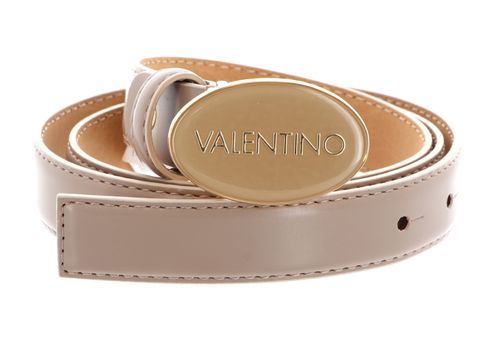 VALENTINO Block Plaque Buckle Belt W75 Beig / Oro - shortenable