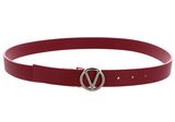 VALENTINO Roof Plaque Buckle Belt W95 Rosso Scuro / Oro - kürzbar VALENTINO Roof Plaque Buckle Belt W95 Rosso Scuro / Oro - kürzbar