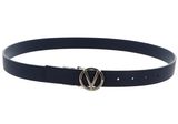 VALENTINO Roof Plaque Buckle Belt W105 Blu / Oro - shortenable VALENTINO Roof Plaque Buckle Belt W105 Blu / Oro - shortenable