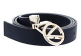 VALENTINO Roof Plaque Buckle Belt W105 Blu / Oro - shortenable VALENTINO Roof Plaque Buckle Belt W105 Blu / Oro - shortenable
