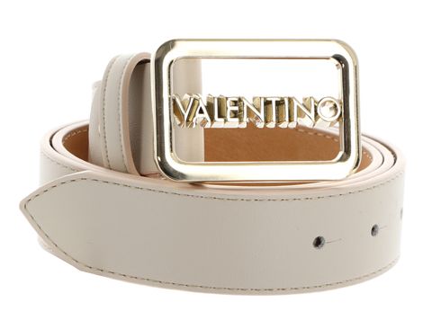VALENTINO Around Plaque Buckle Belt W75 Ecru / Oro - kürzbar